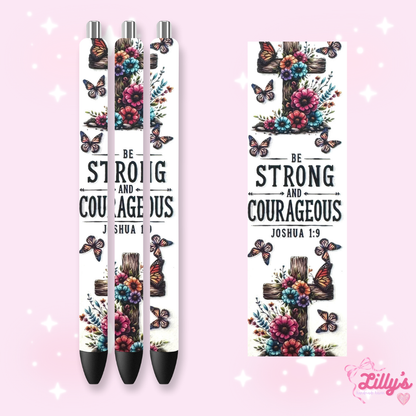 Positivity & Faith Custom Glitter Resin Pens – Choose Your Wrap & Glitter
