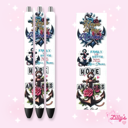 Positivity & Faith Custom Glitter Resin Pens – Choose Your Wrap & Glitter