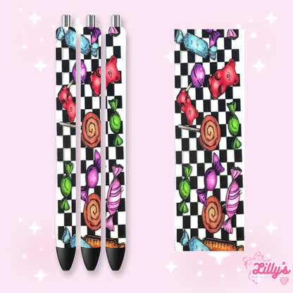 Girly, Bows, Mama & Dog Custom Glitter Resin Pens – Choose Your Wrap & Glitter
