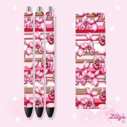 Girly, Bows, Mama & Dog Custom Glitter Resin Pens – Choose Your Wrap & Glitter