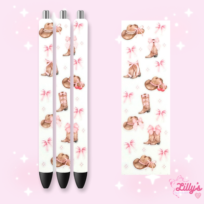 Girly, Bows, Mama & Dog Custom Glitter Resin Pens – Choose Your Wrap & Glitter