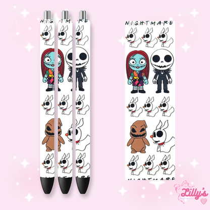 Cartoon & Movie Custom Glitter Resin Pens – Choose Your Wrap & Glitter