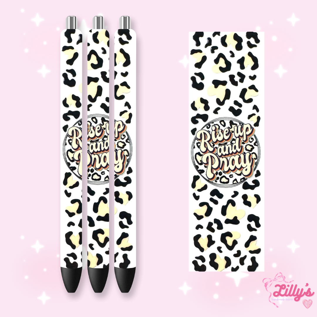 Positivity, Sarcastic & Faith Custom Glitter Resin Pens – Choose Your Wrap & Glitter