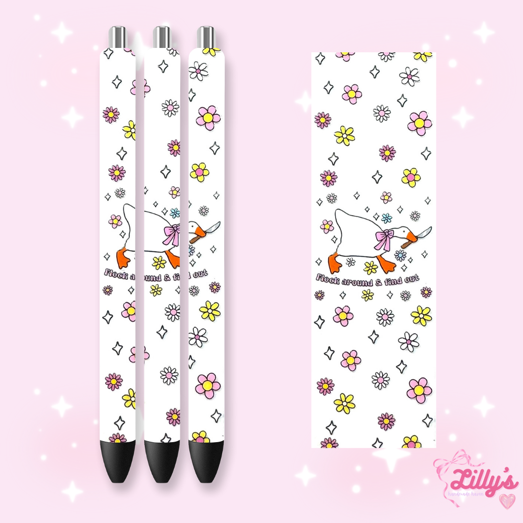 Positivity, Sarcastic & Faith Custom Glitter Resin Pens – Choose Your Wrap & Glitter