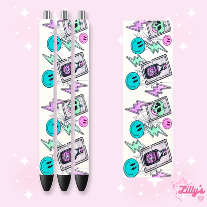 Horror & Spooky Custom Glitter Resin Pens – Choose Your Wrap & Glitter