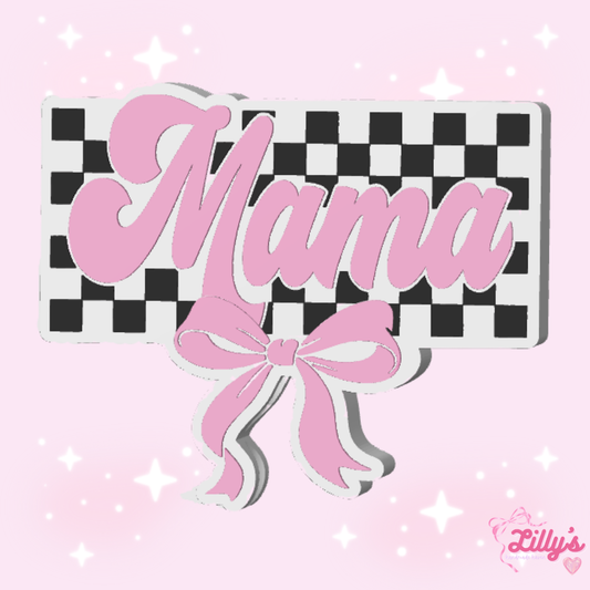 Checkered Mama Straw Topper