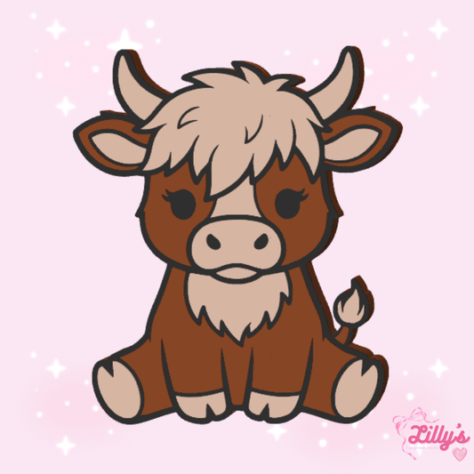 Highland Cow 2 Straw Topper