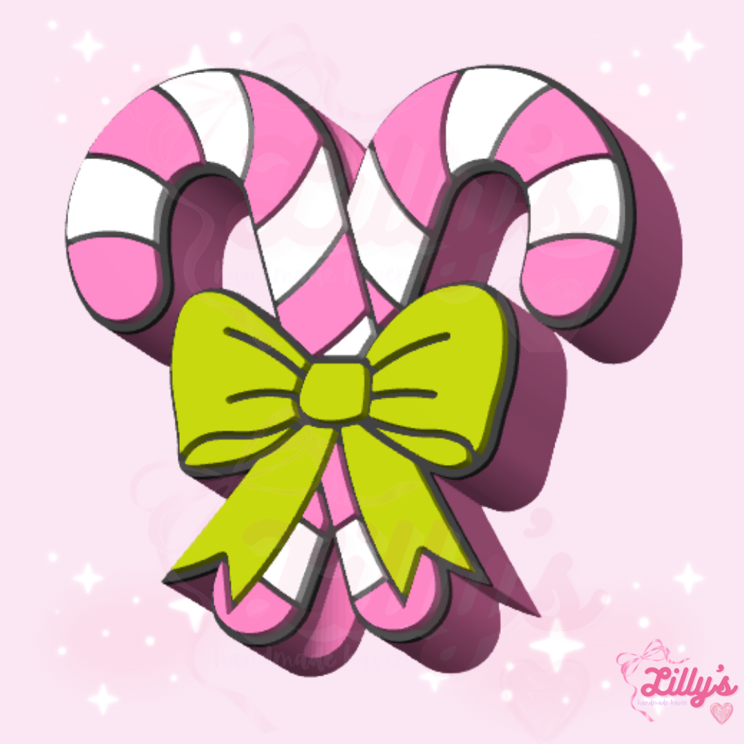 Candy Canes with Bow Straw Topper