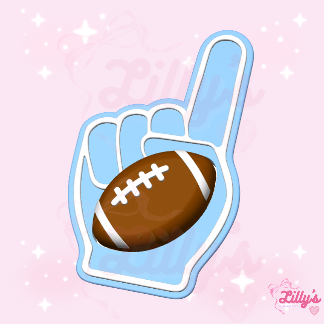 Football Foam Finger Fidget Clicker Keychain
