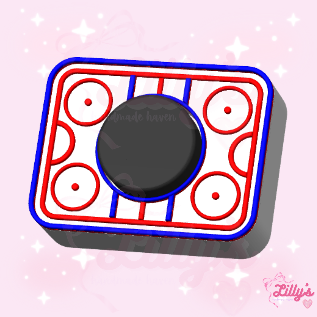 Hockey Rink Fidget Clicker Keychain