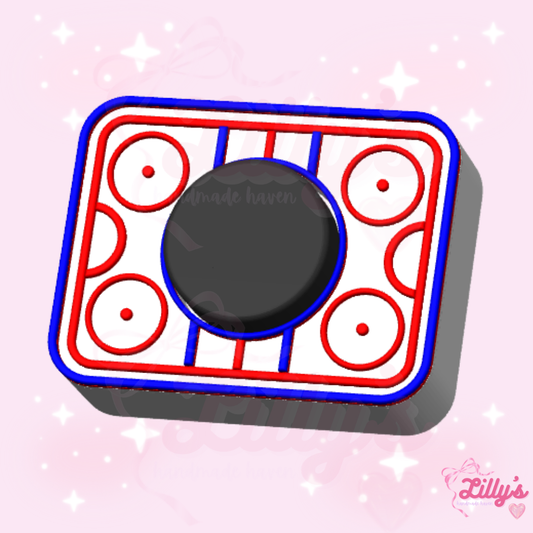 Hockey Rink Fidget Clicker Keychain
