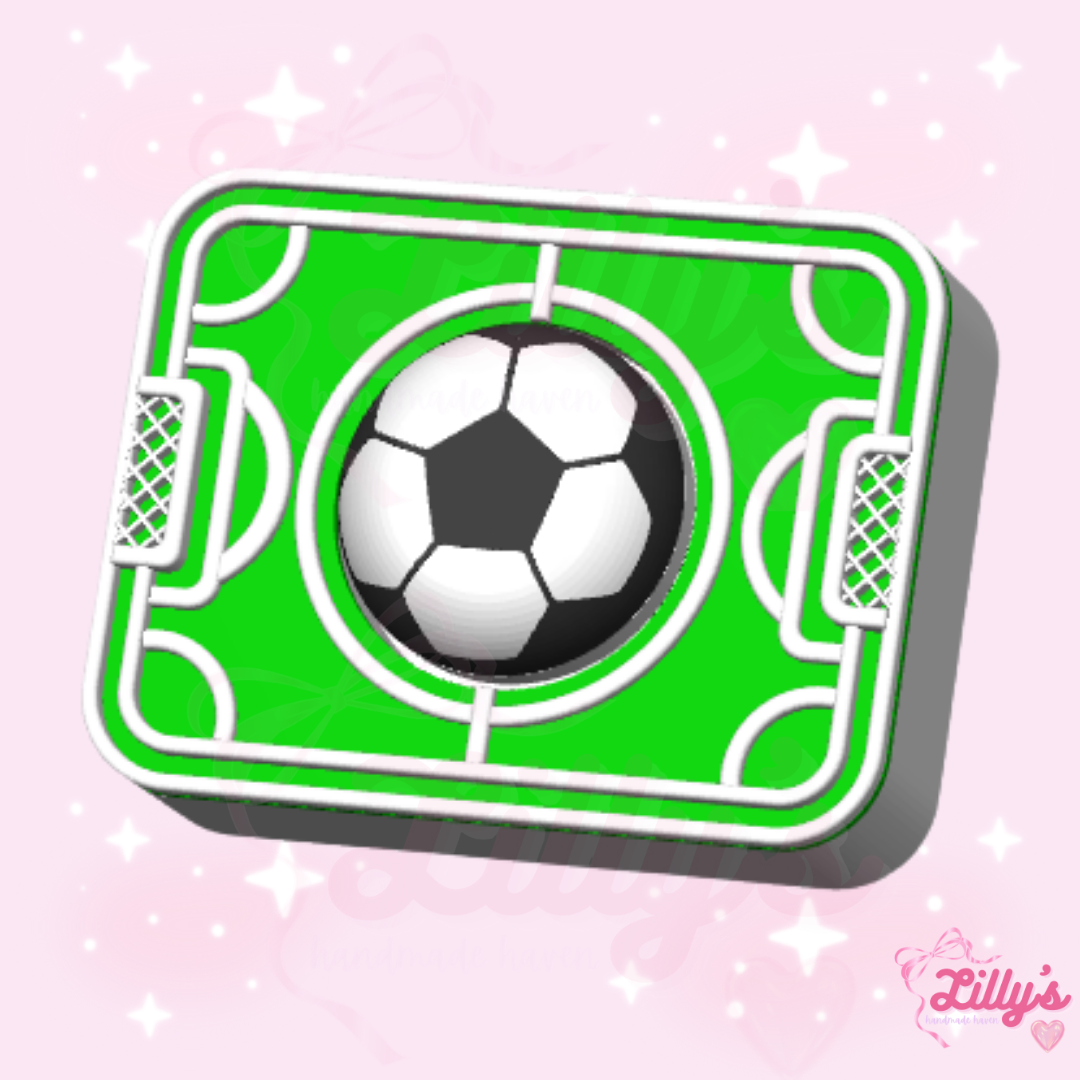Soccer Field Fidget Clicker Keychain