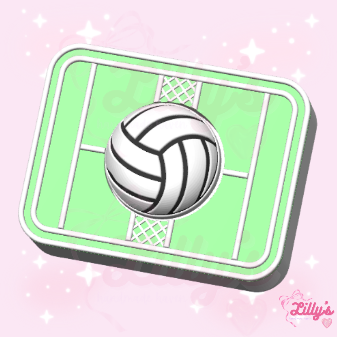 Volleyball Court Fidget Clicker Keychain
