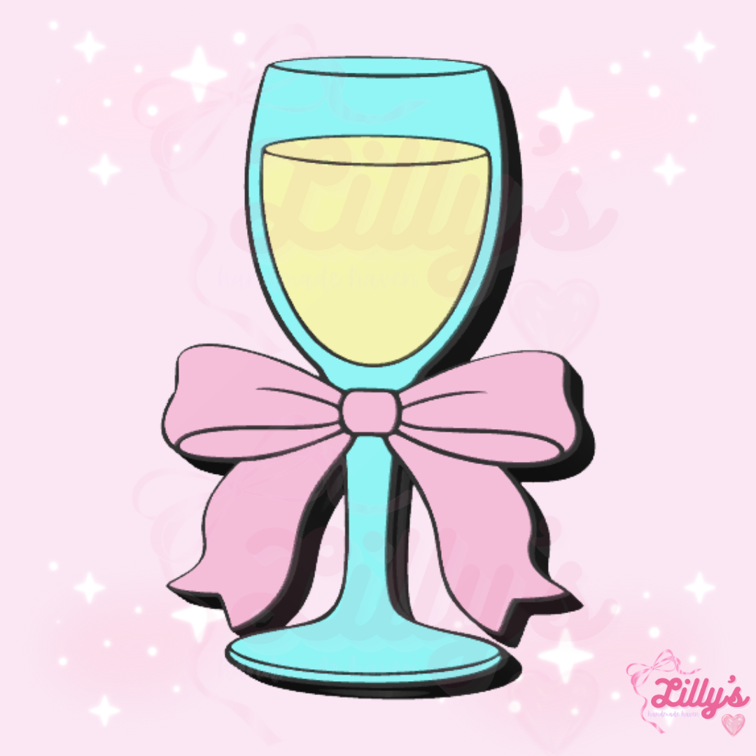 Glass with Bow Straw Topper