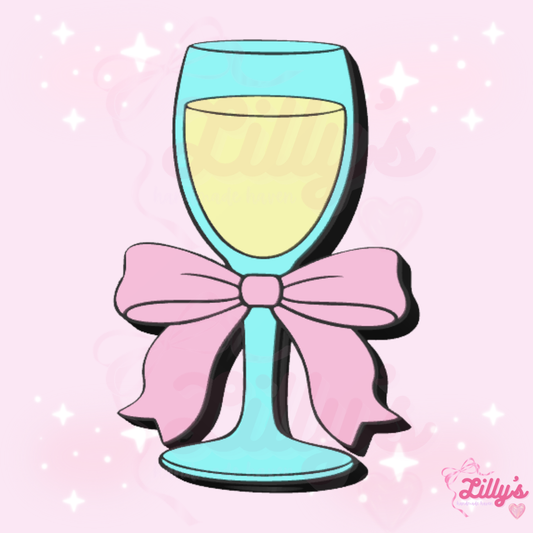 Glass with Bow Straw Topper