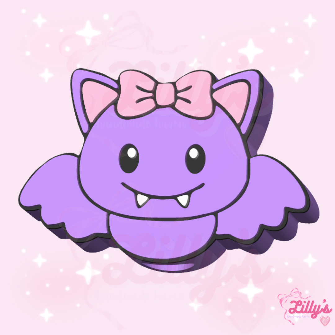 Bat with Bow Straw Topper
