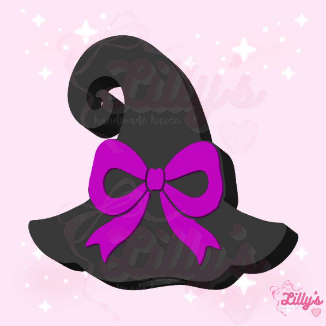 Witch Hat with Bow Straw Topper