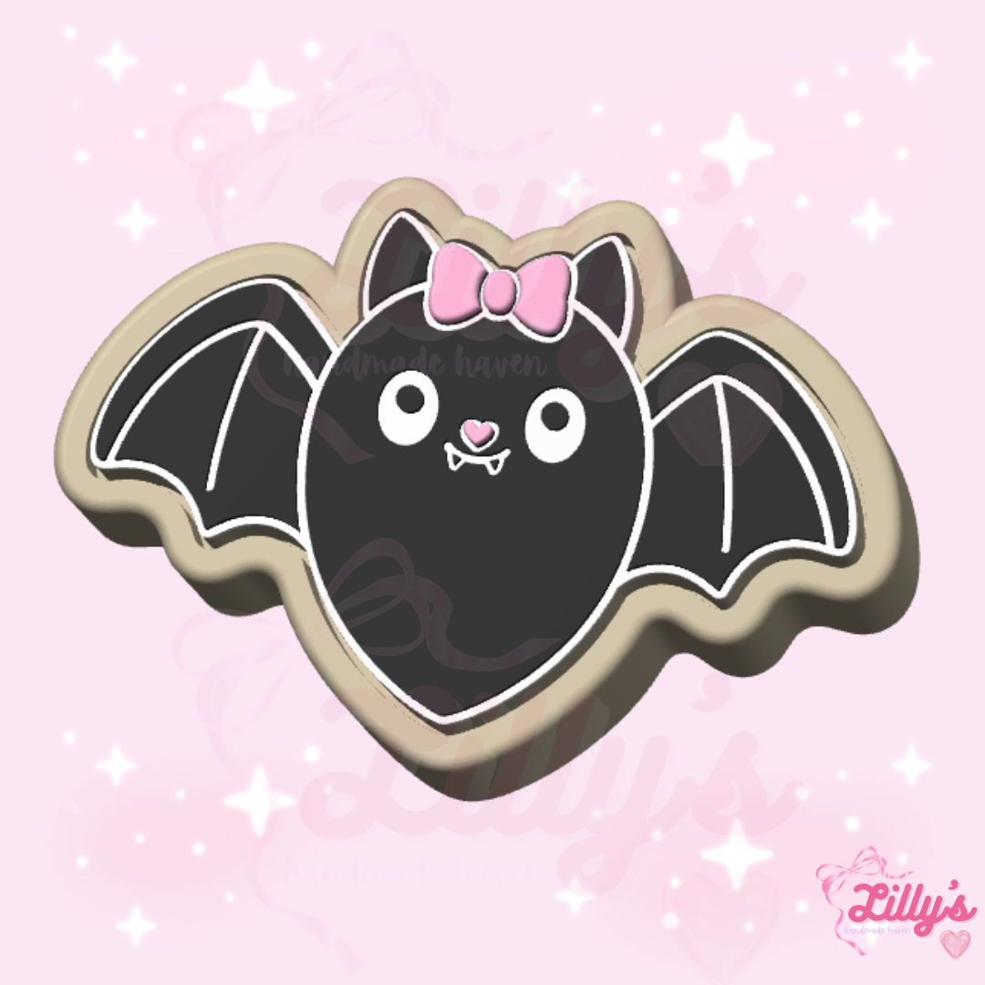 Cookie Bat with Bow Fidget Clicker Keychain