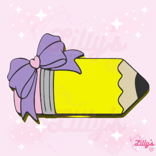 Pencil with Bow Straw Topper