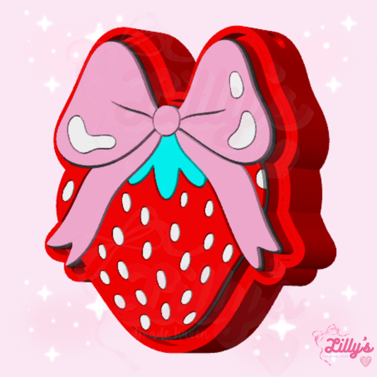 Strawberry with Bow Fidget Clicker Keychain