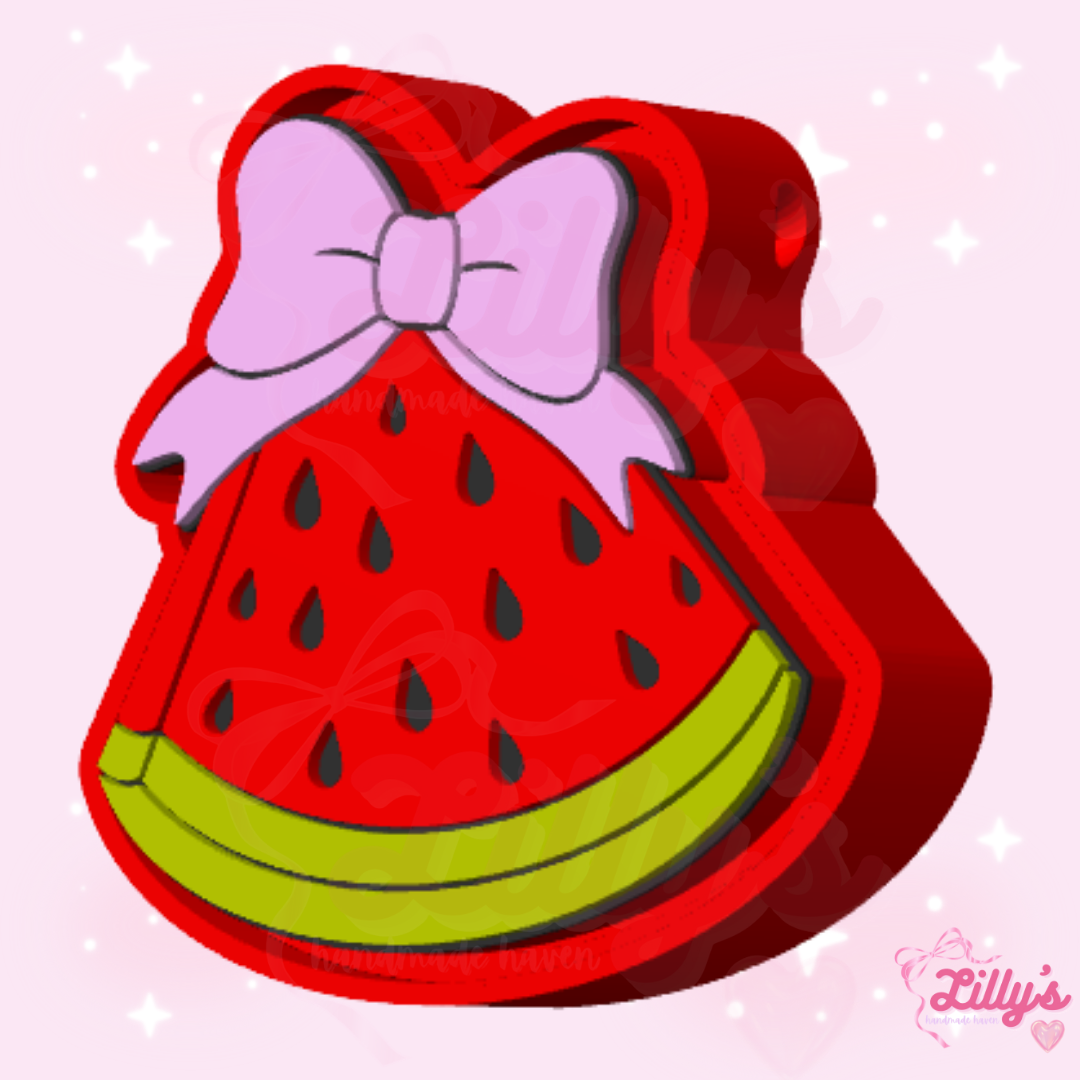 Watermelon with Bow Fidget Clicker Keychain