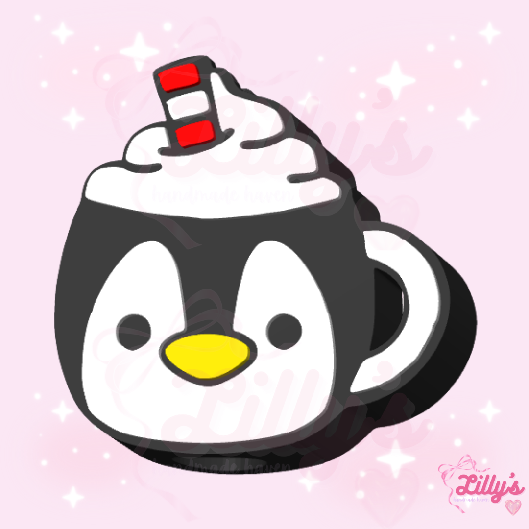 Penguin Christmas Mug Straw Topper