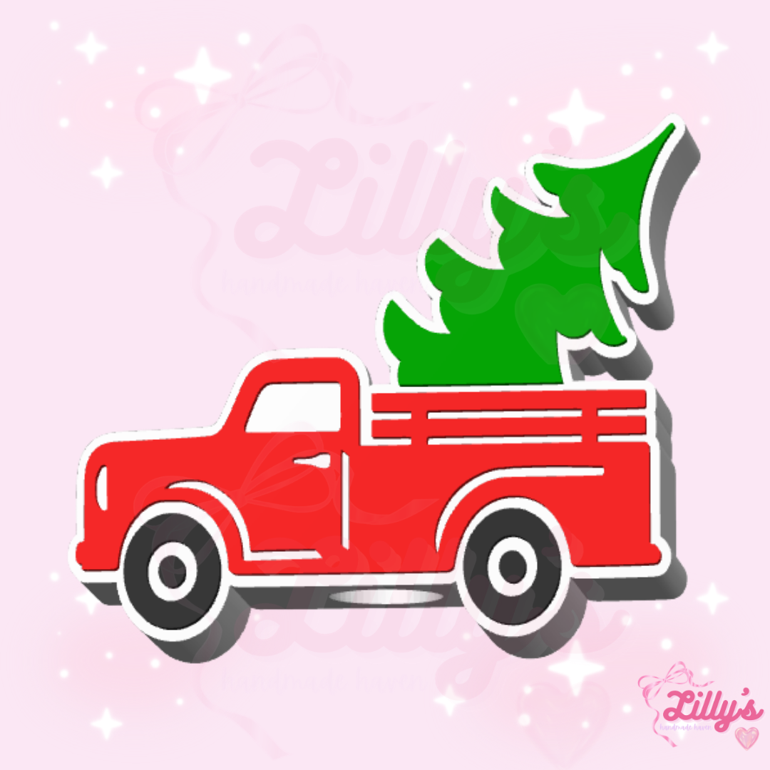 Christmas Truck Straw Topper