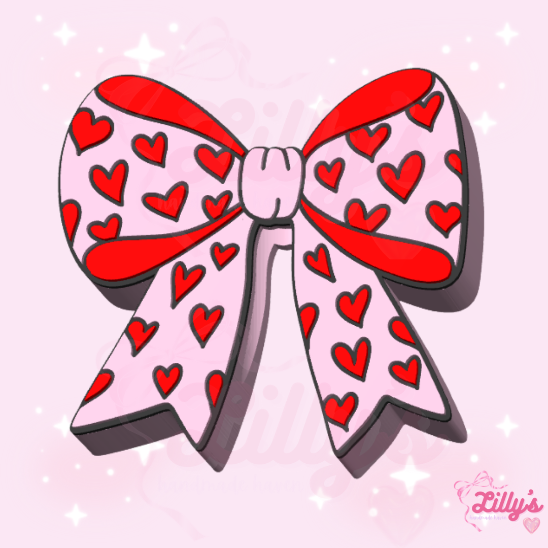 Bow with Hearts Straw Topper