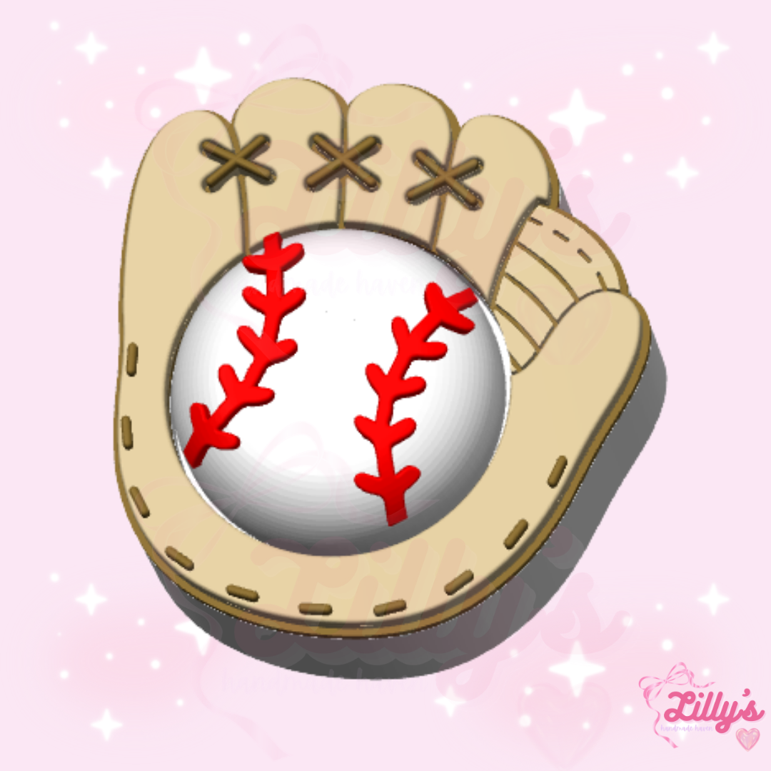 Baseball Mitt Fidget Clicker Keychain
