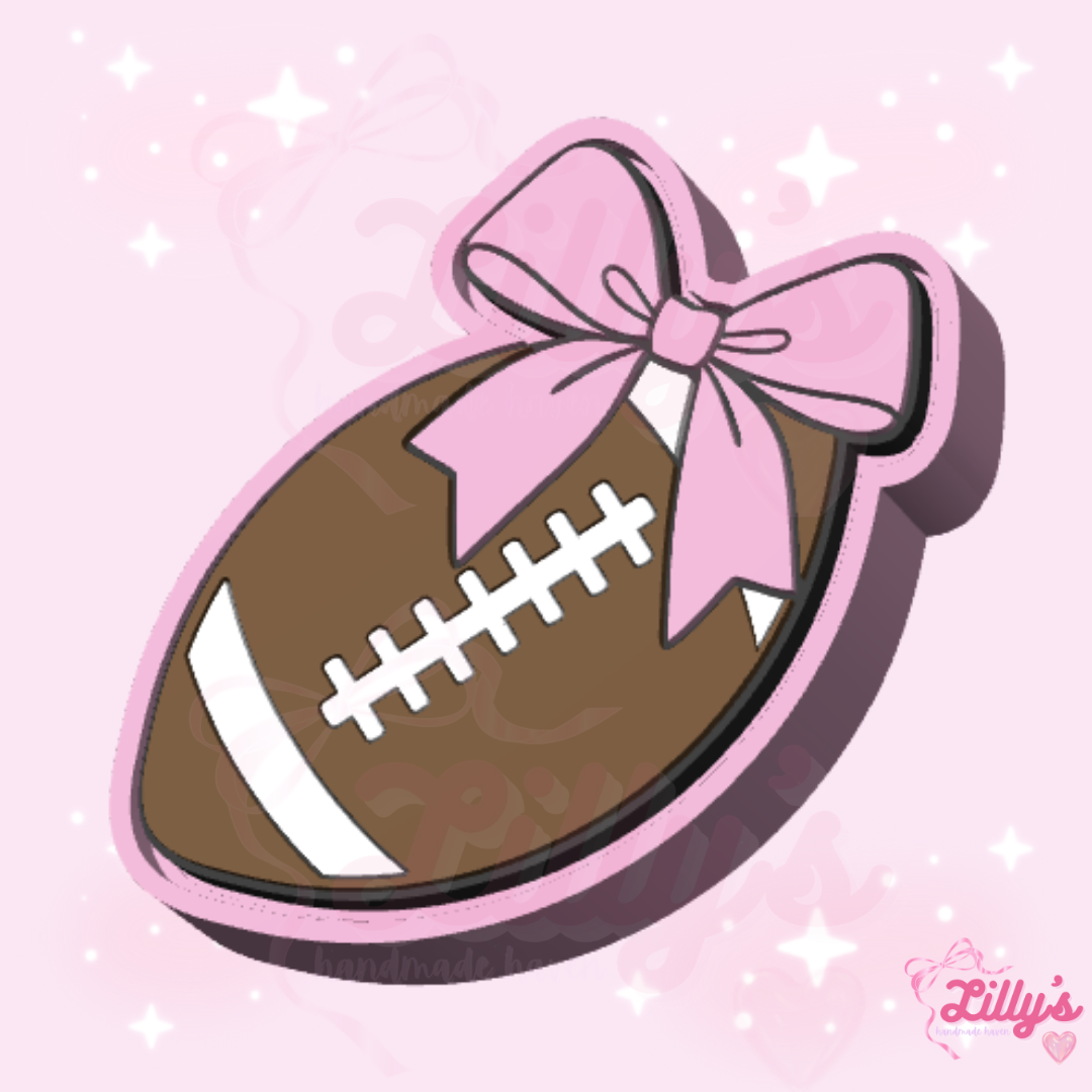 Football with Bow Clicker Keychain