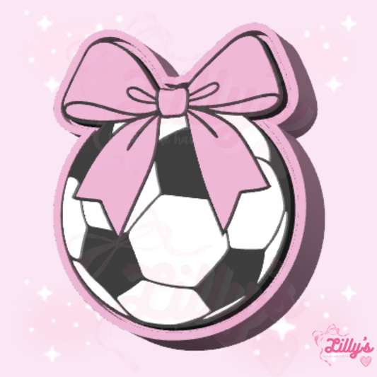 Soccer Ball with Bow Clicker Keychain