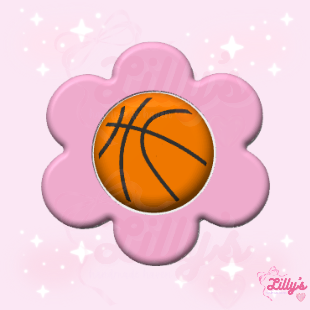 Basketball Flower Fidget Clicker Keychain