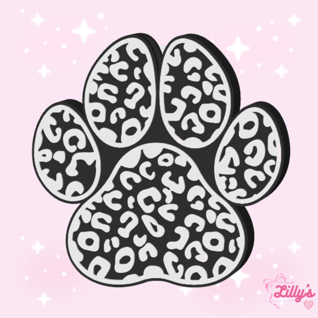 Leopard Dog Paw Straw Topper
