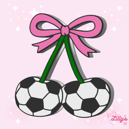 Soccer Cherries Coquette Straw Topper