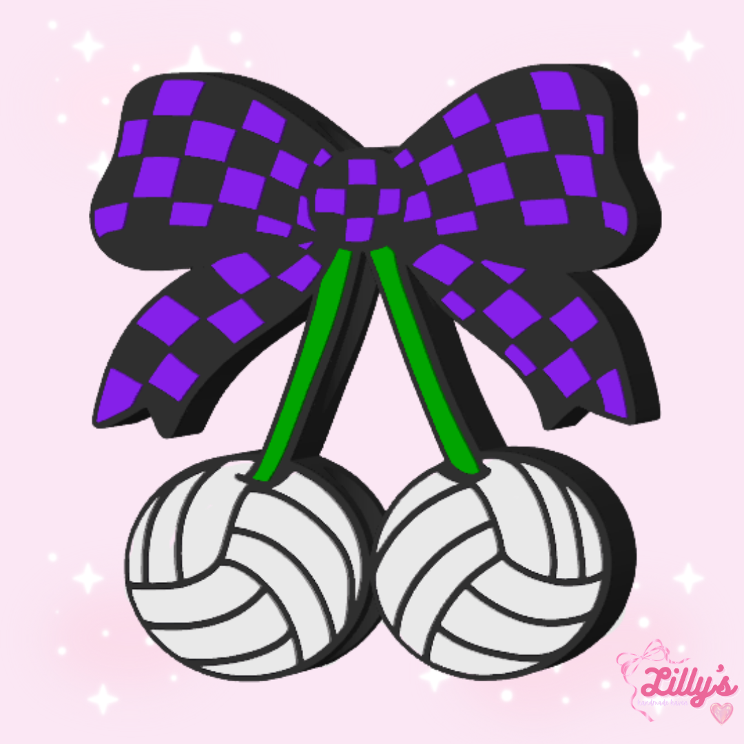 Volleyball Cherries Coquette Straw Topper