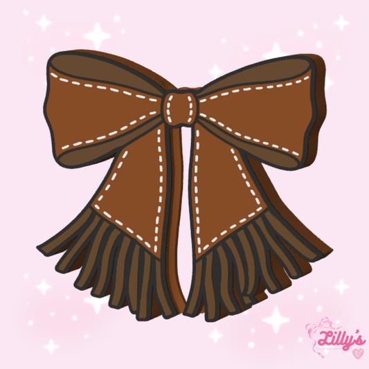 Western Fringe Bow Straw Topper