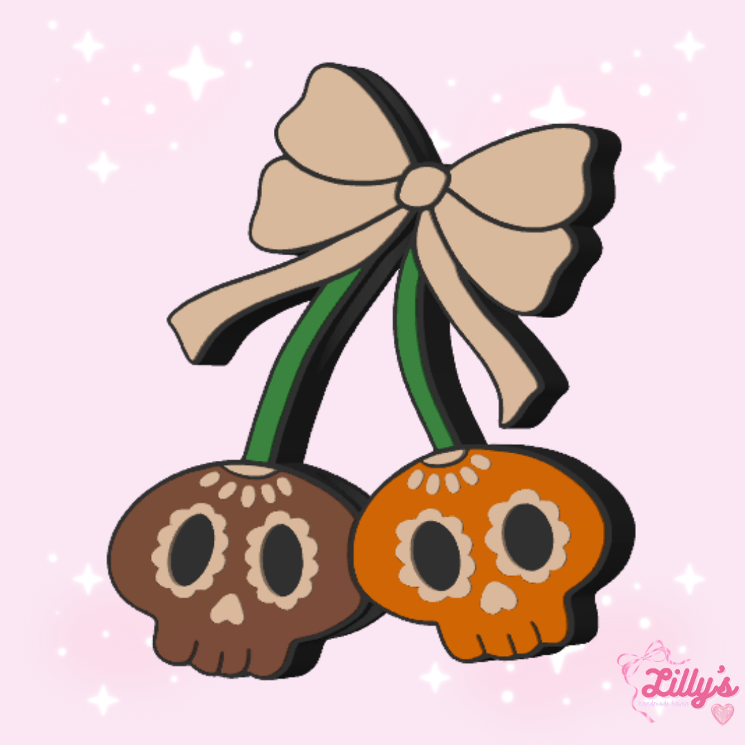 Calavera Cherries Coquette Straw Topper