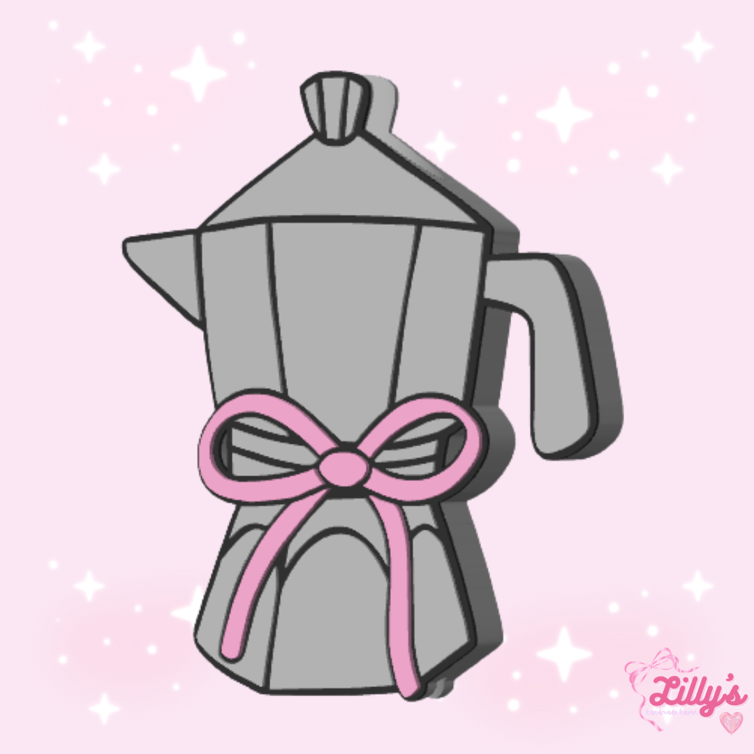 Cafetera with Bow Straw Topper