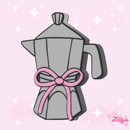 Cafetera with Bow Straw Topper