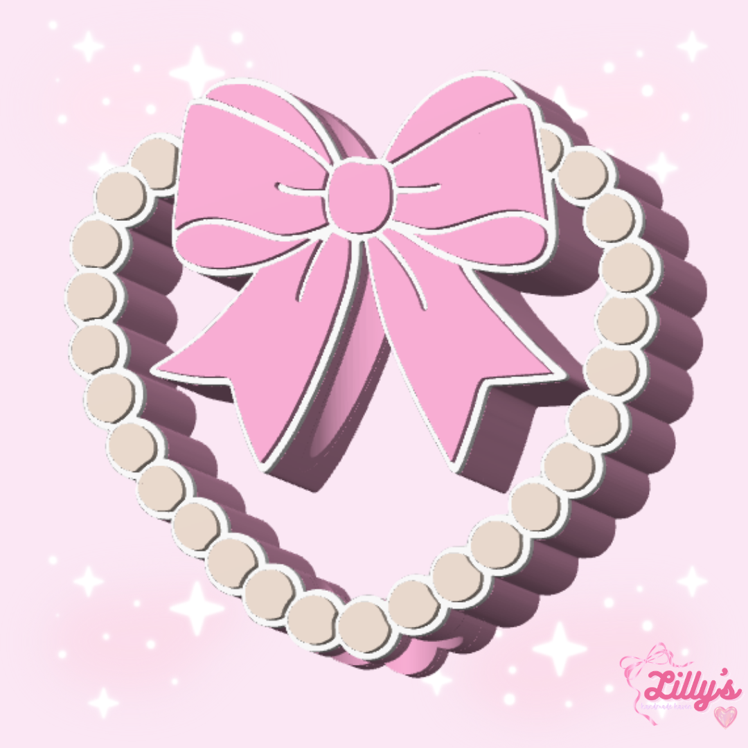 Pearl Heart Coquette Straw Topper