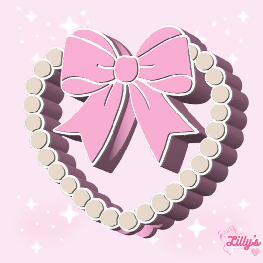 Pearl Heart Coquette Straw Topper