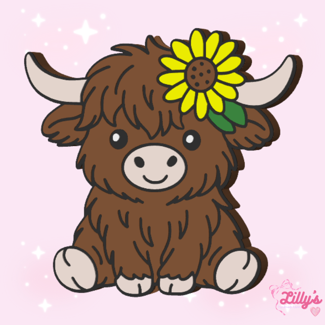 Cow with Sunflower Straw Topper
