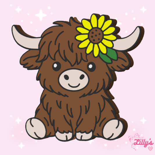 Cow with Sunflower Straw Topper