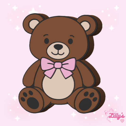 Teddy Bear with bow Straw Topper