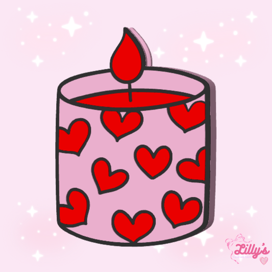 Candle with Hearts Straw Topper